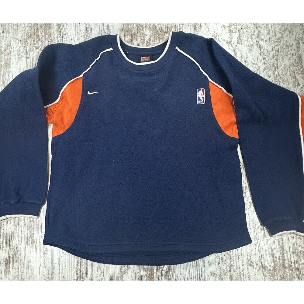 Vtg NBA Logo Nike swoosh crewneck y2k 2000s Long Sleeve Sweater Youthโ XL -20